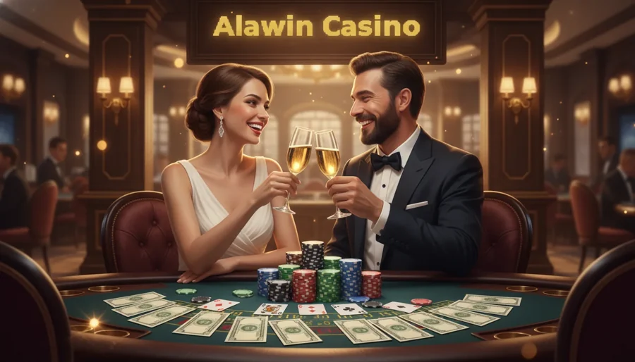 Featured slots and live tables in the Alawin Casino lobby